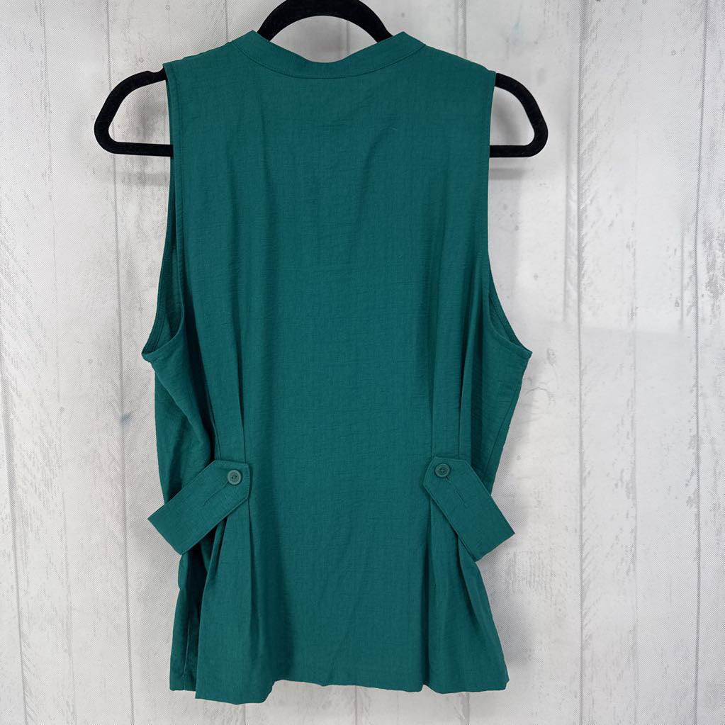 L button down peplum tank