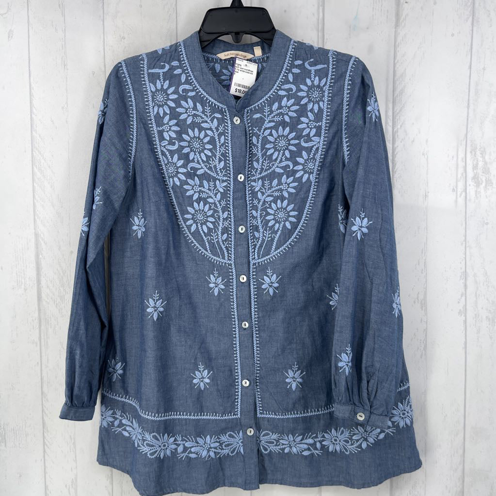 S l/s embroidered button shirt