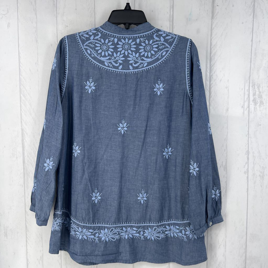 S l/s embroidered button shirt