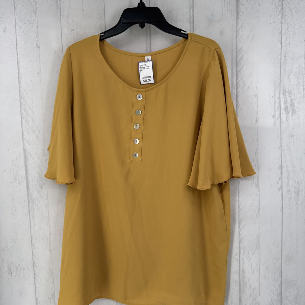 1X button front flutter slv top