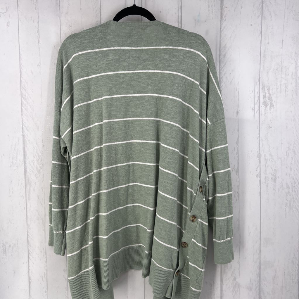 XXL l/s stripe open cardigan