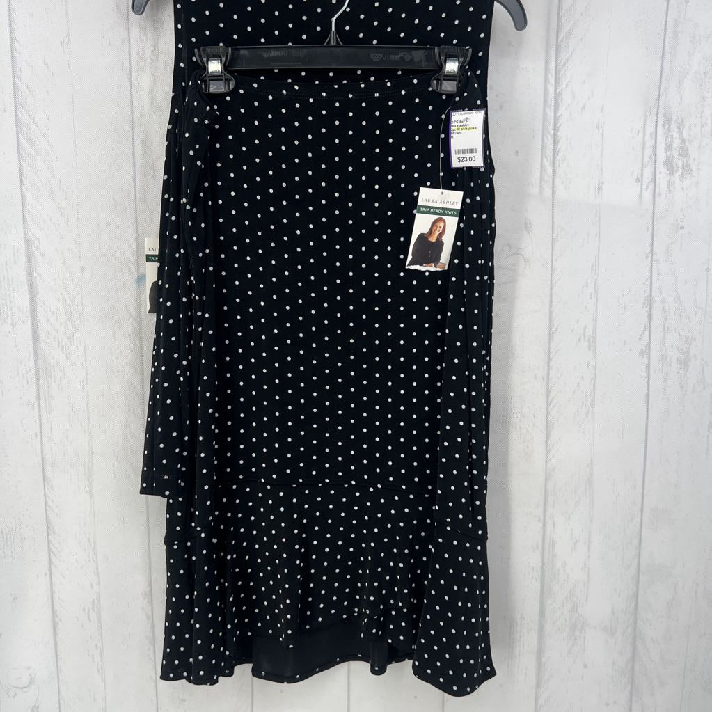 2pc M slvls polka dot skirt set