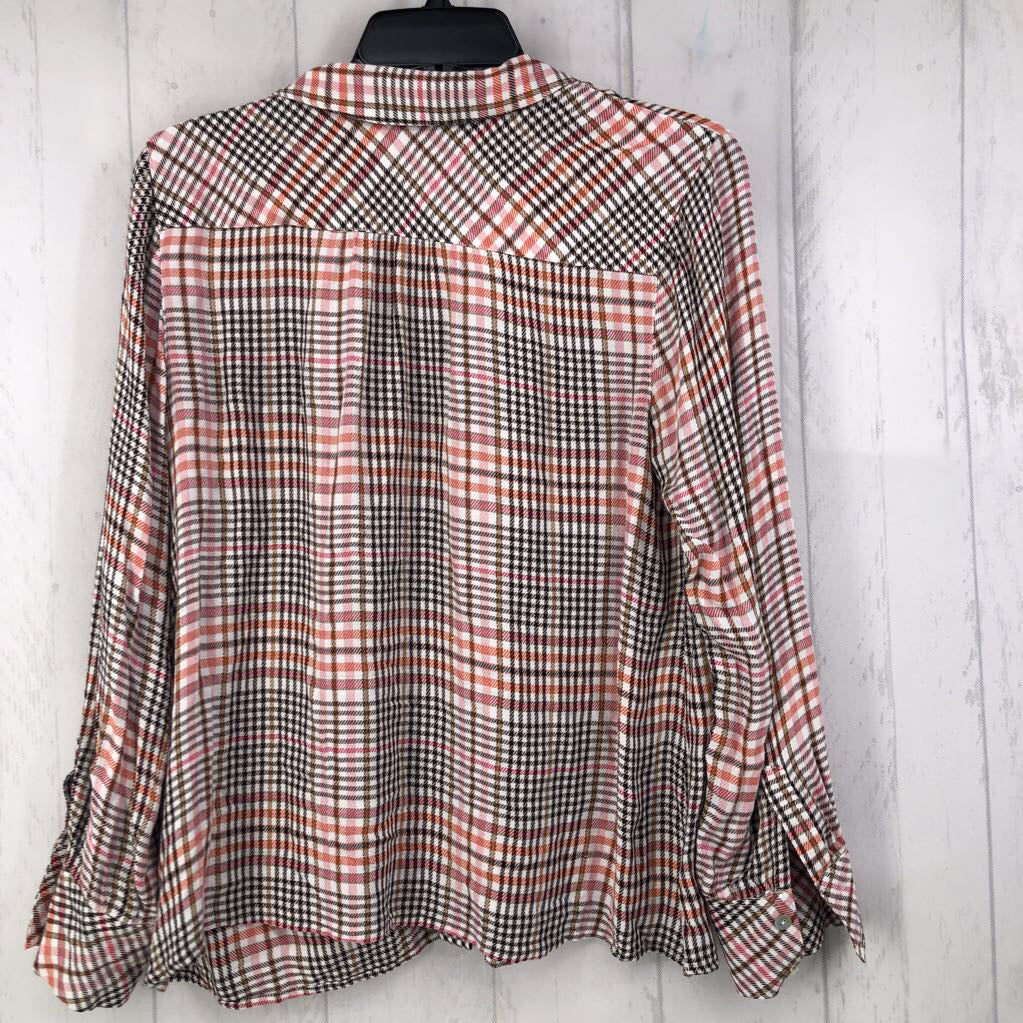 Sp plaid button down l/s top