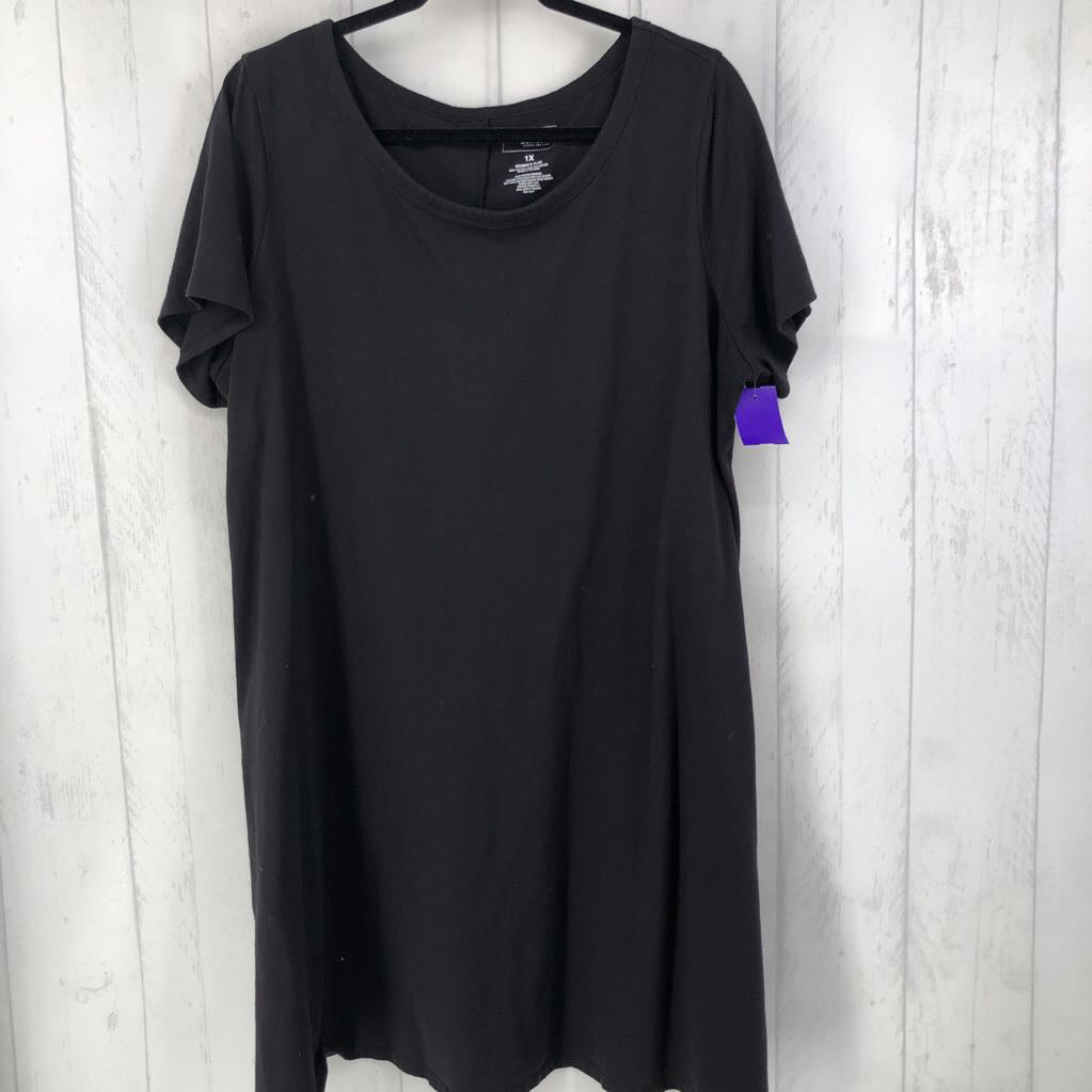 1X scoop neck s/s t-shirt dress