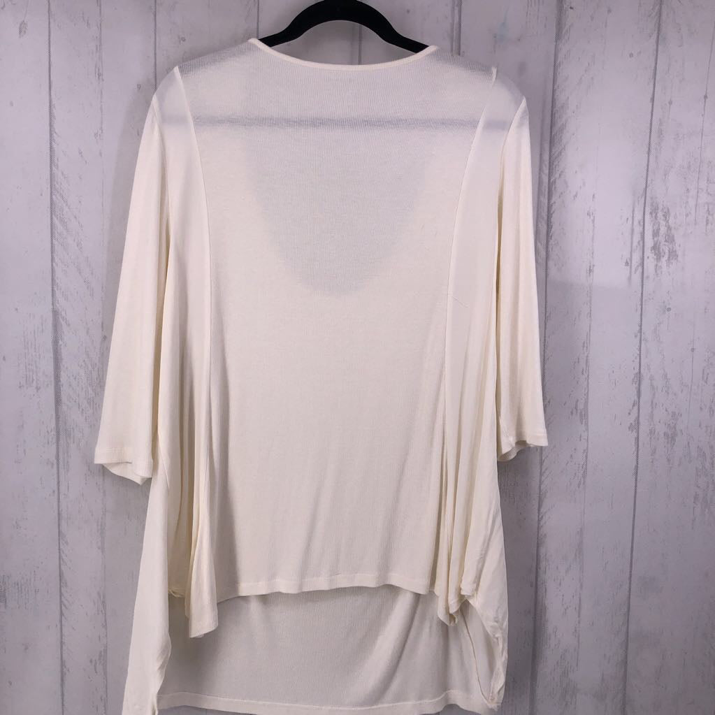 18/20 ribbed scoop neck elbow slv top