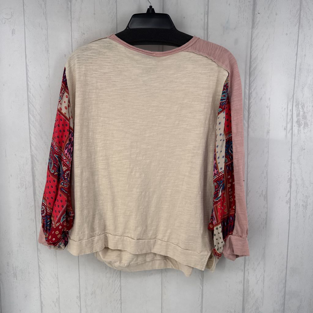 S patchwork print slv top