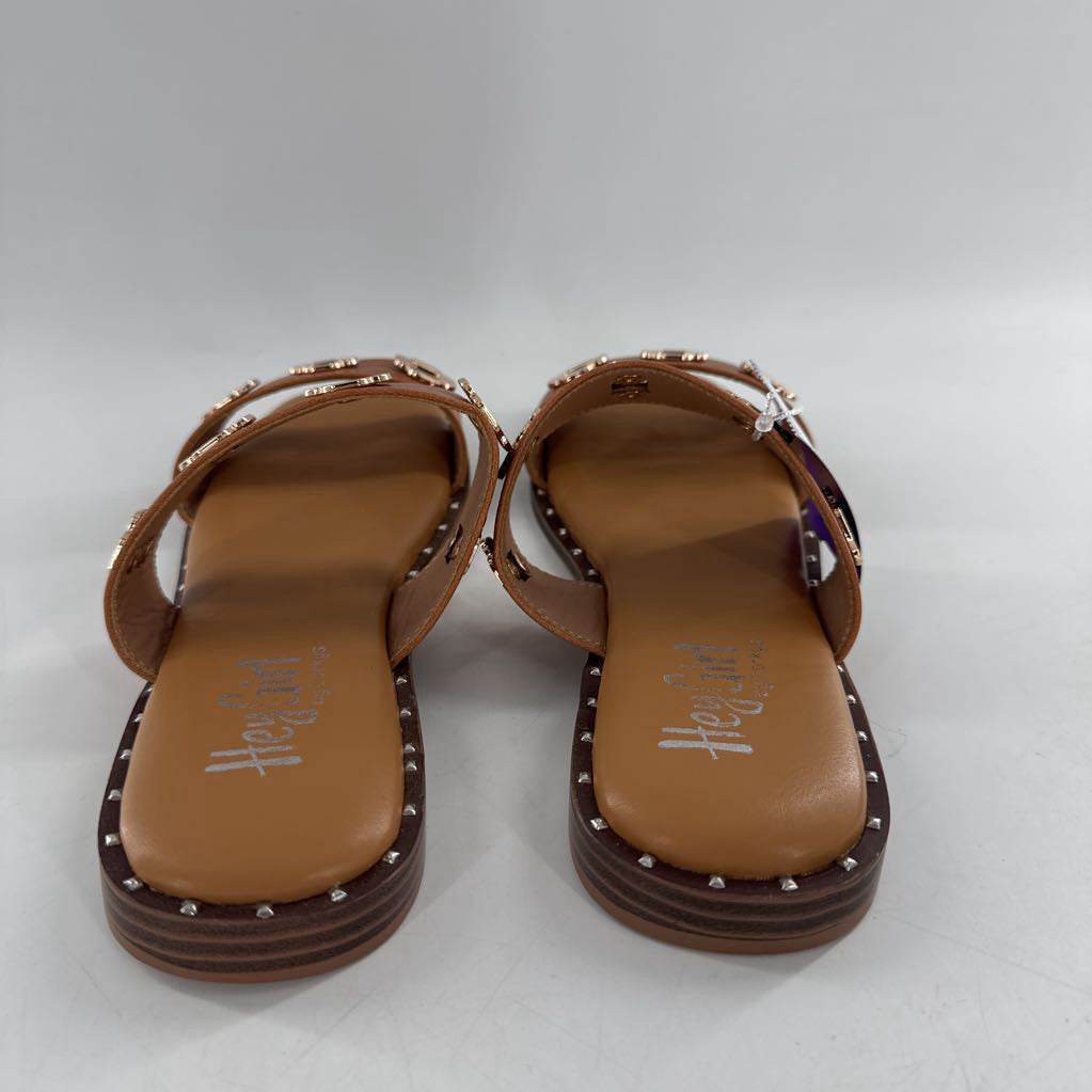 7 gold grommet strap sandal