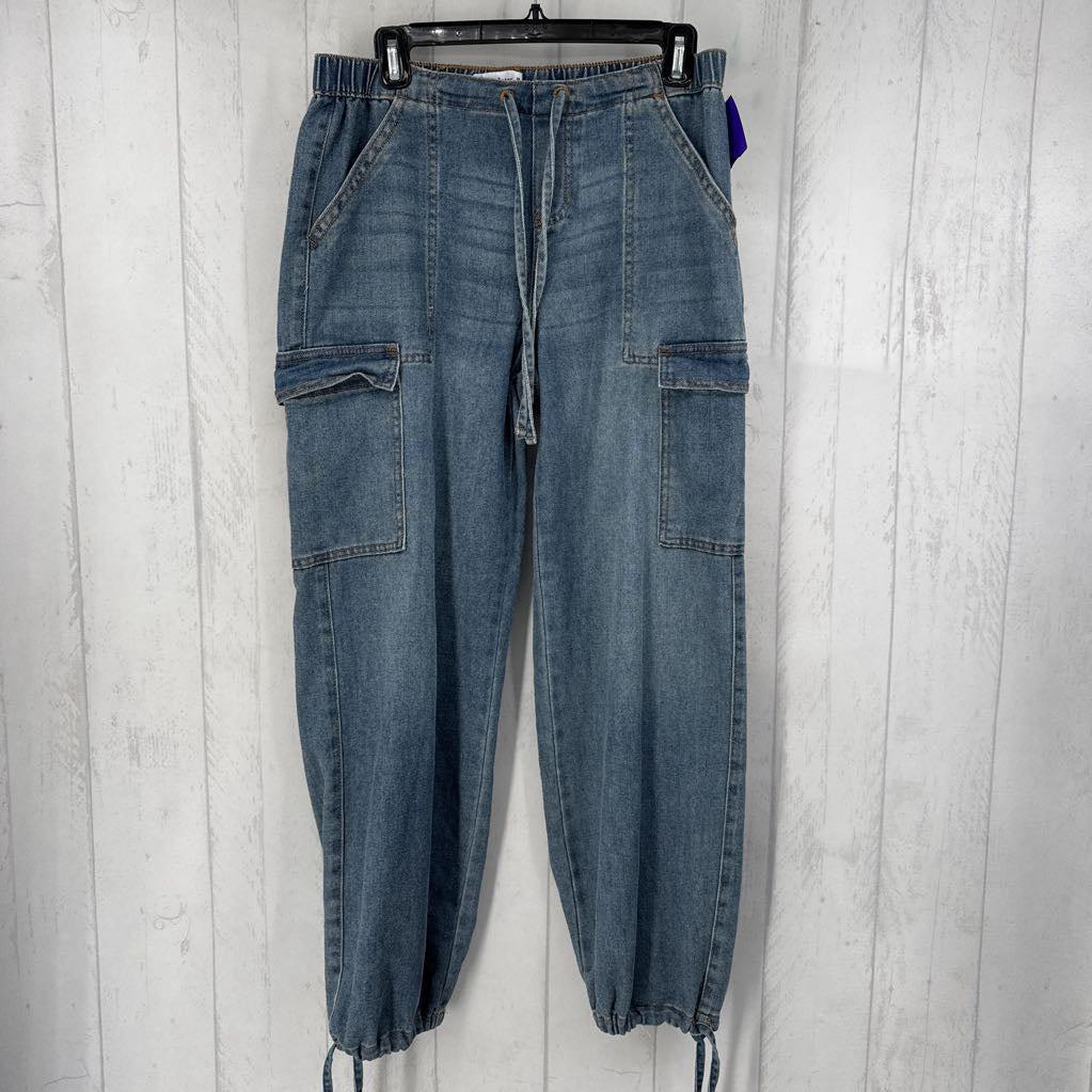 M cargo wide leg pull-on jeans