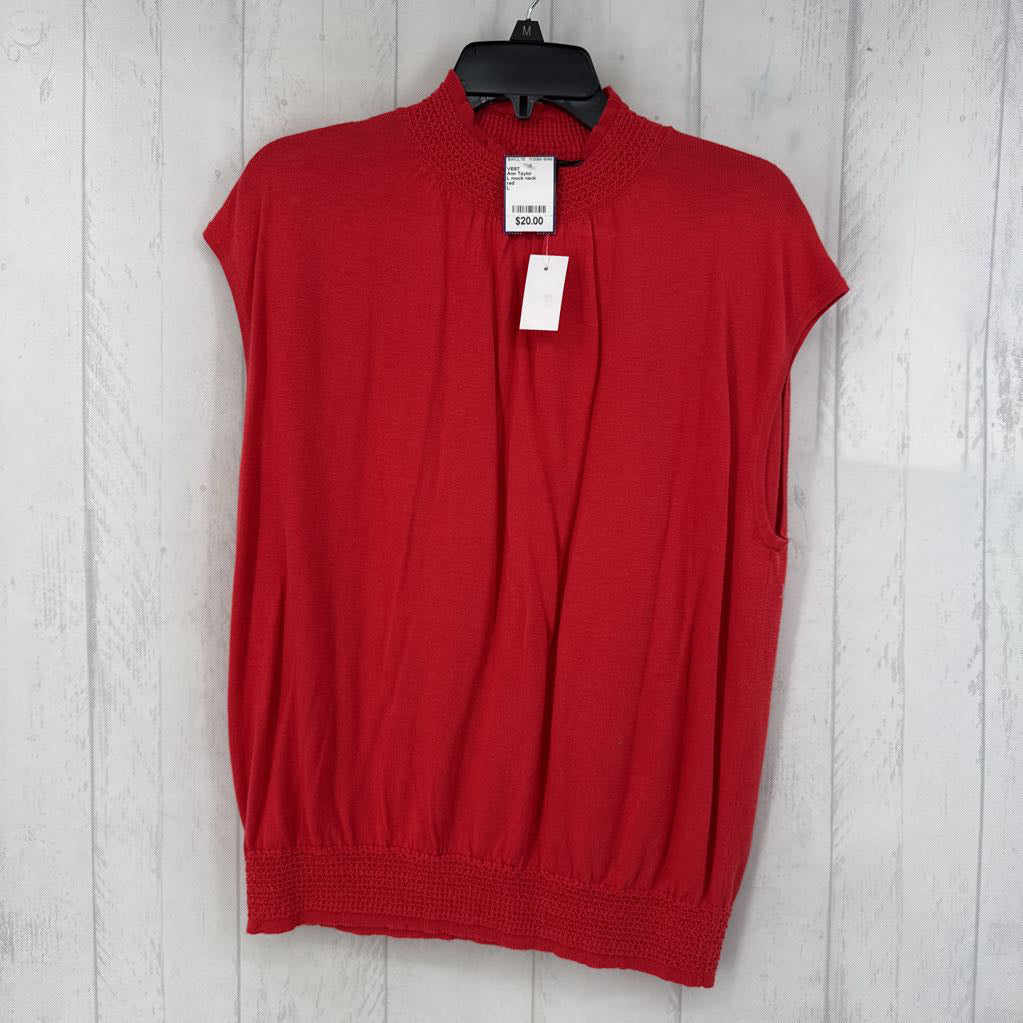 L mock neck sweater top