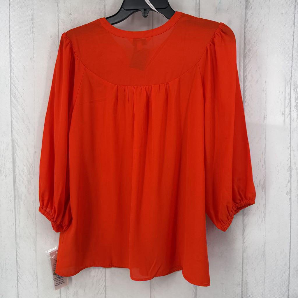 R68 M smocked button down 3/4 slv top