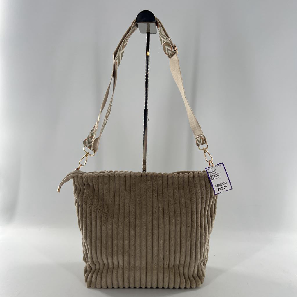ribbed velour woven strap crossbody