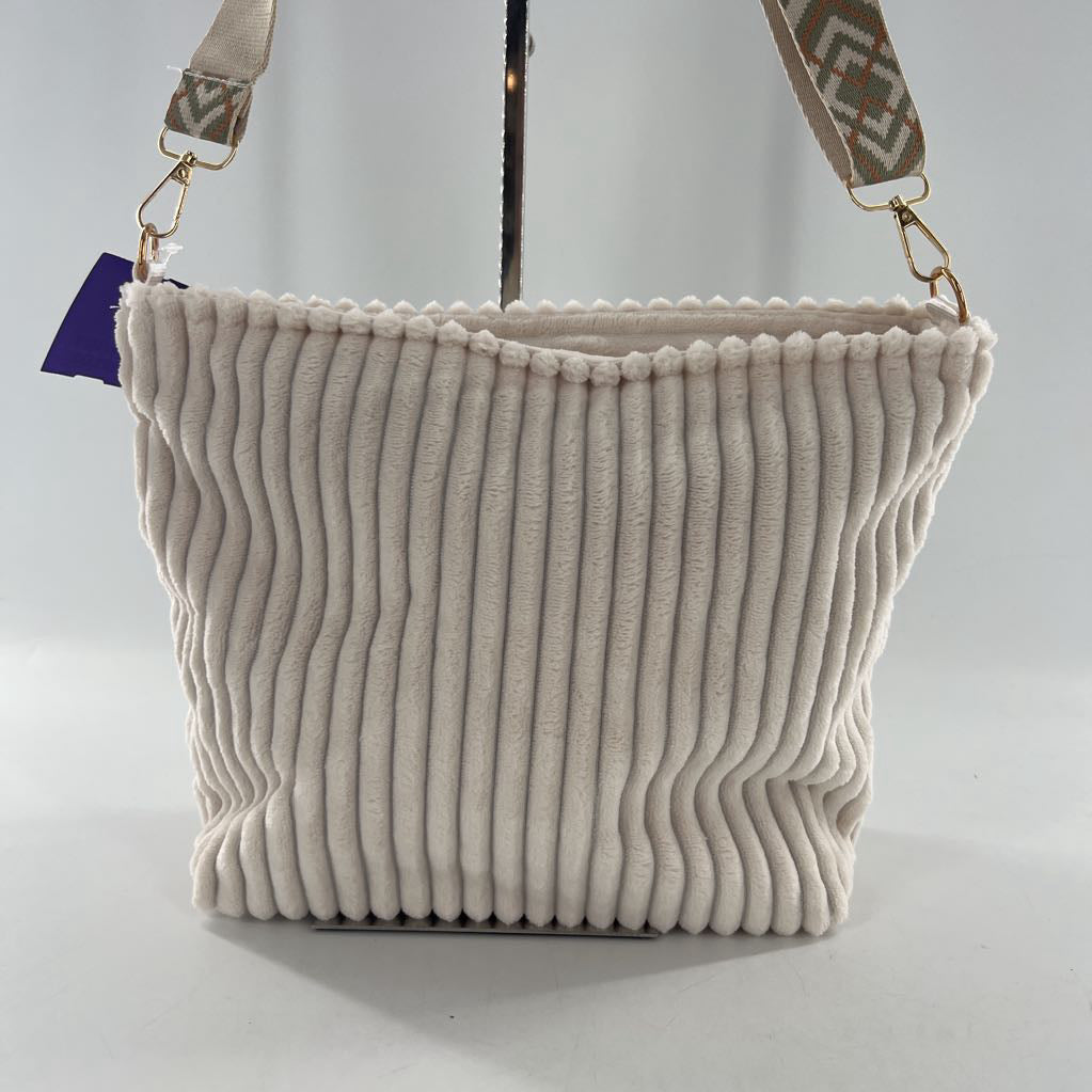 ribbed velour woven strap crossbody