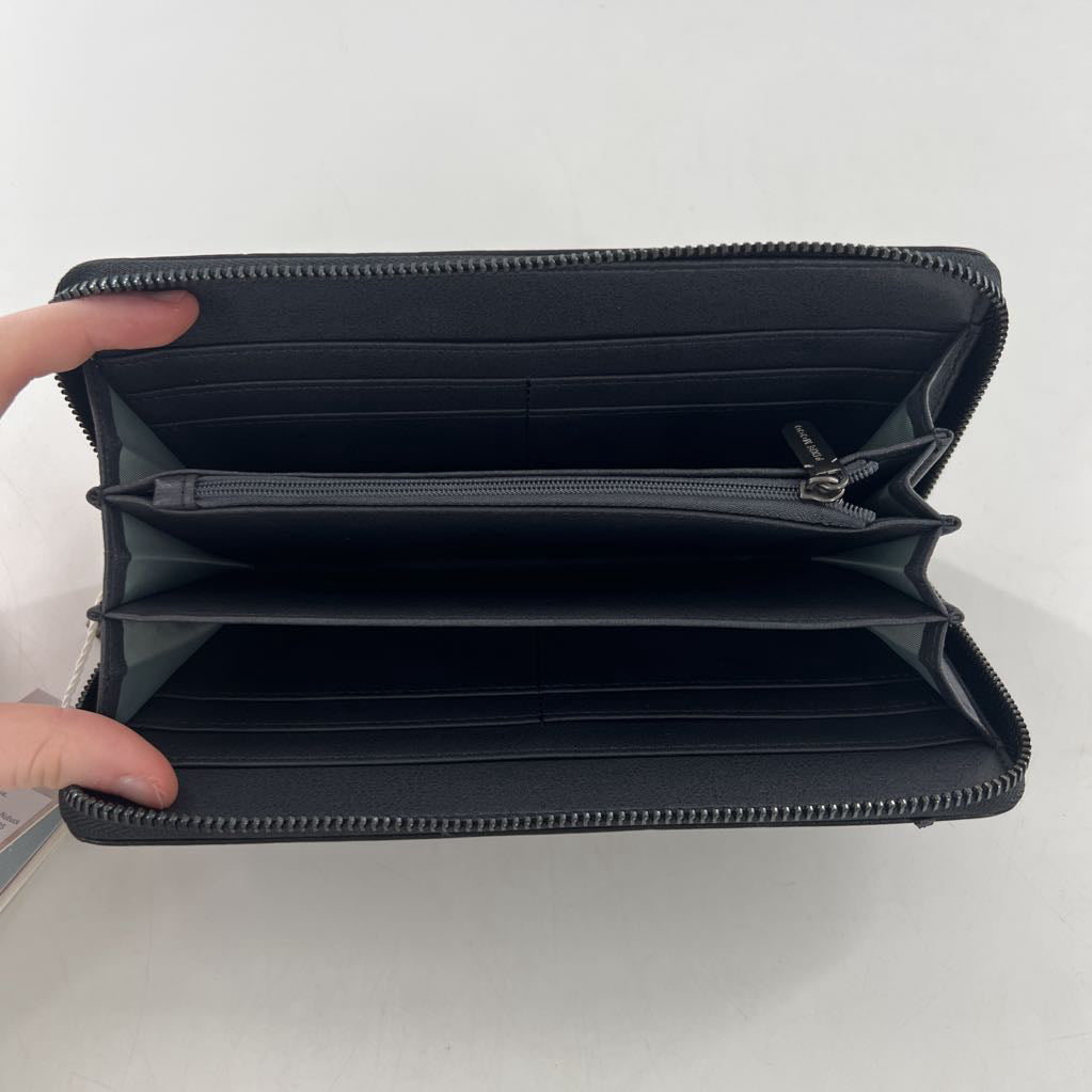 colorblock zip-around wallet
