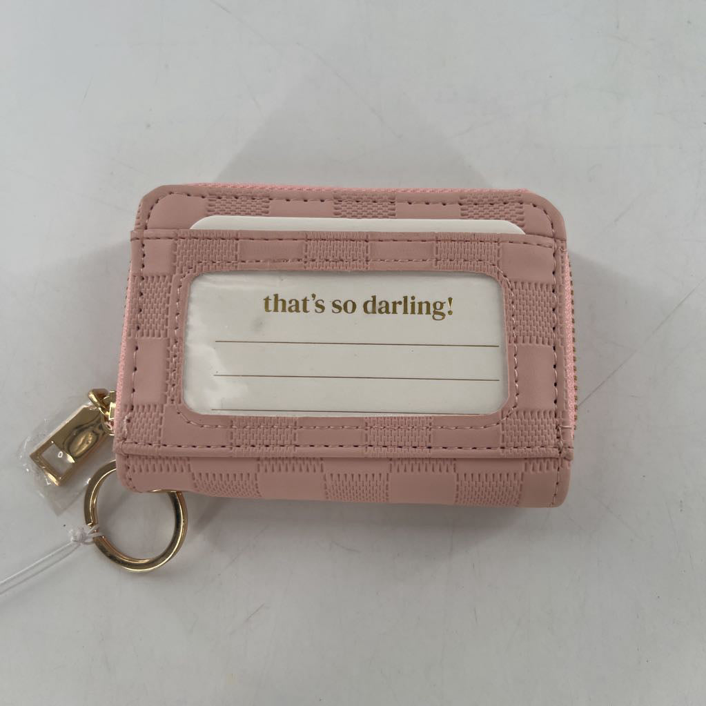 checkered zip around card-holder