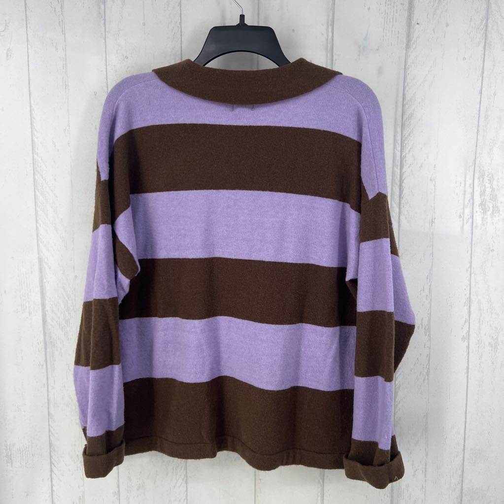 M striped henley sweater