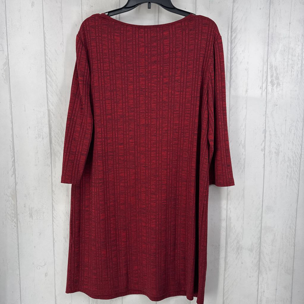 XL ribbed notch neck 3/4 slv dress