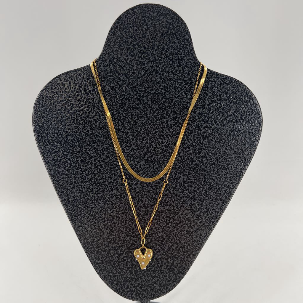 18k gold dipped heart necklace