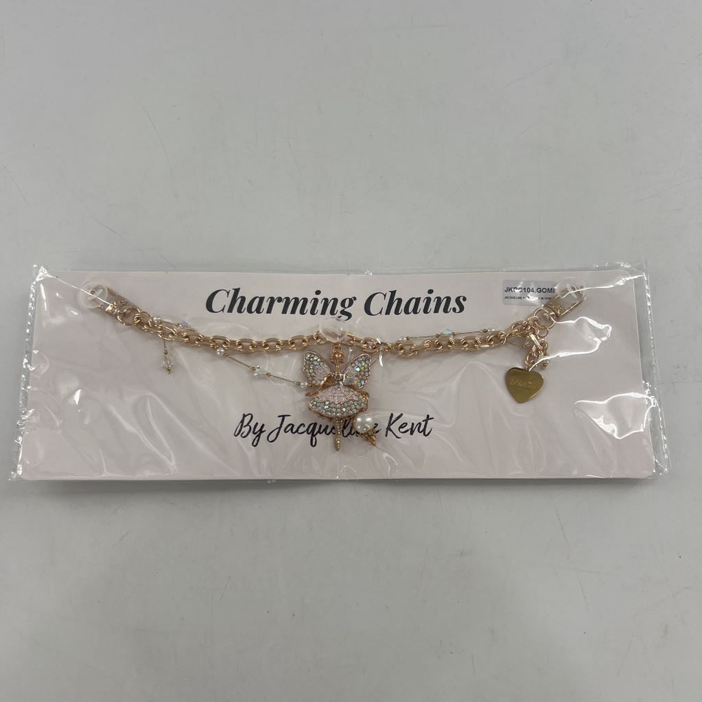 gold tone fairy bag chain