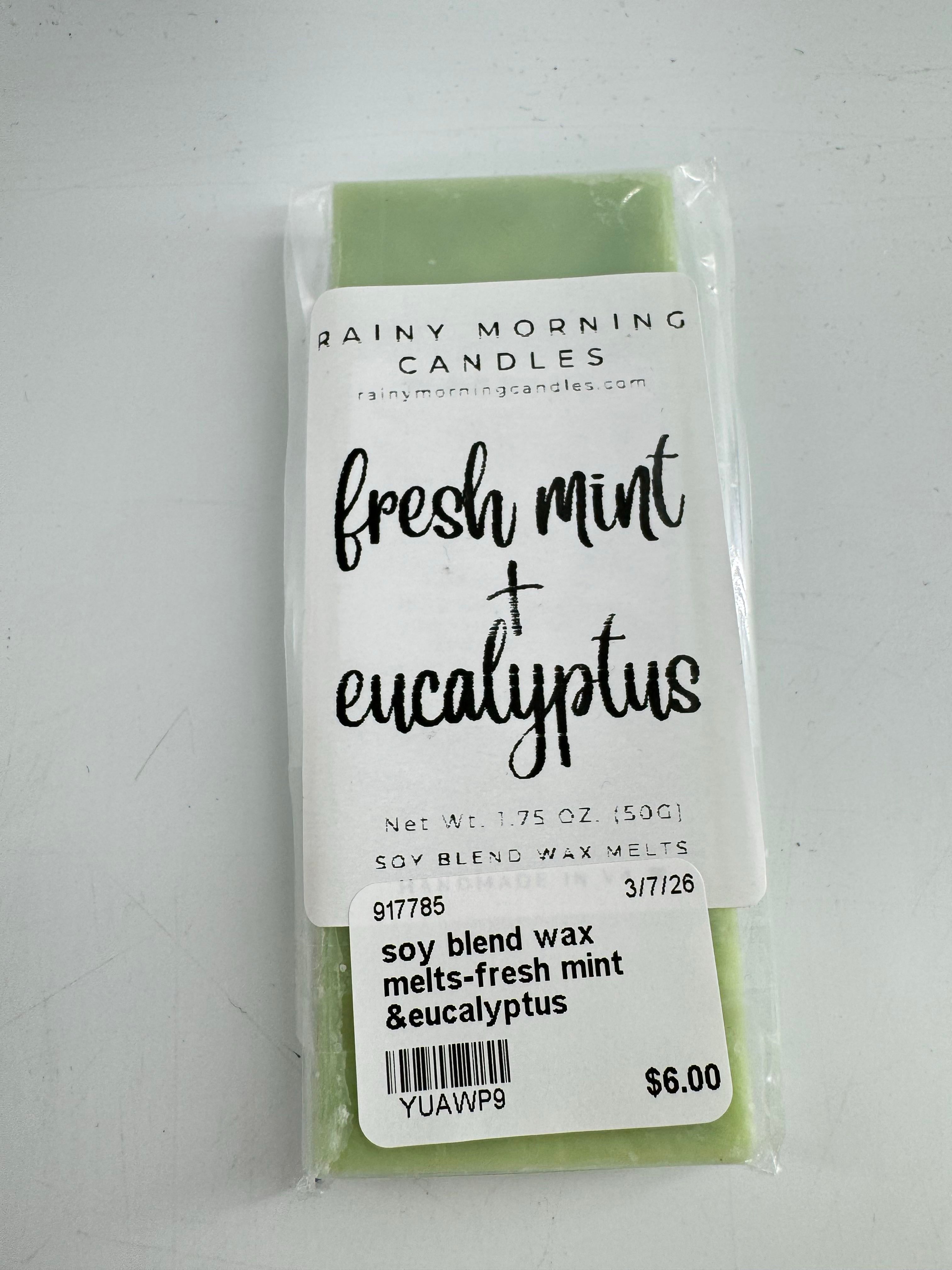soy blend wax melts-fresh mint &eucalyptus