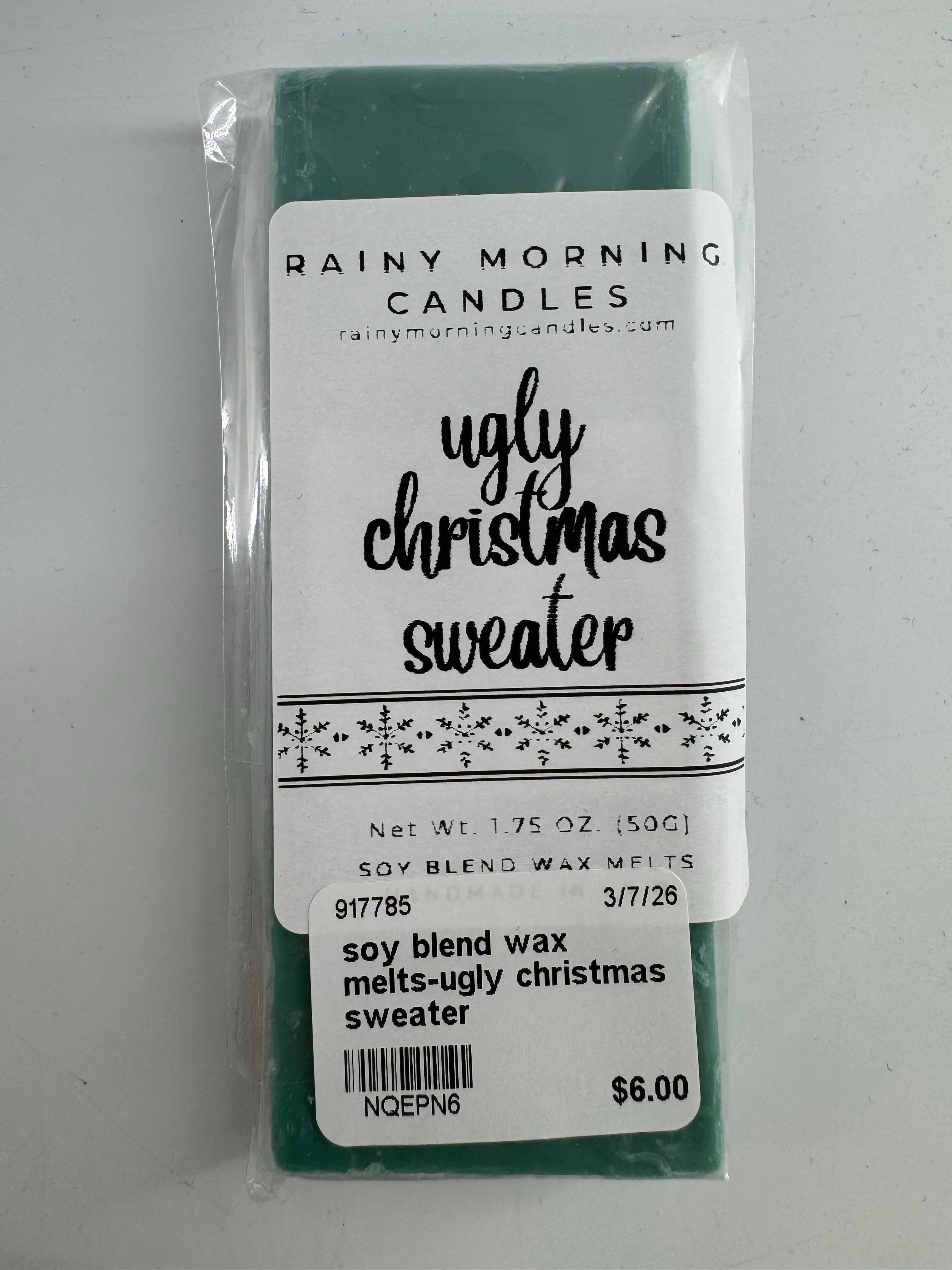 soy blend wax melts-ugly christmas sweater
