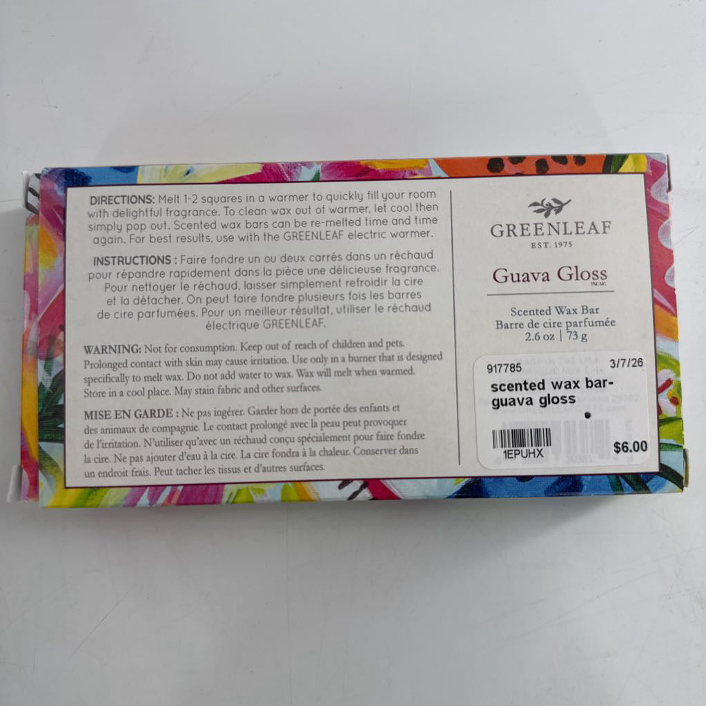scented wax bar-guava gloss