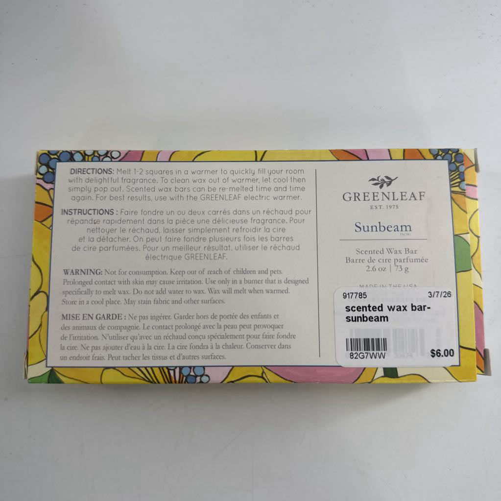 scented wax bar-sunbeam