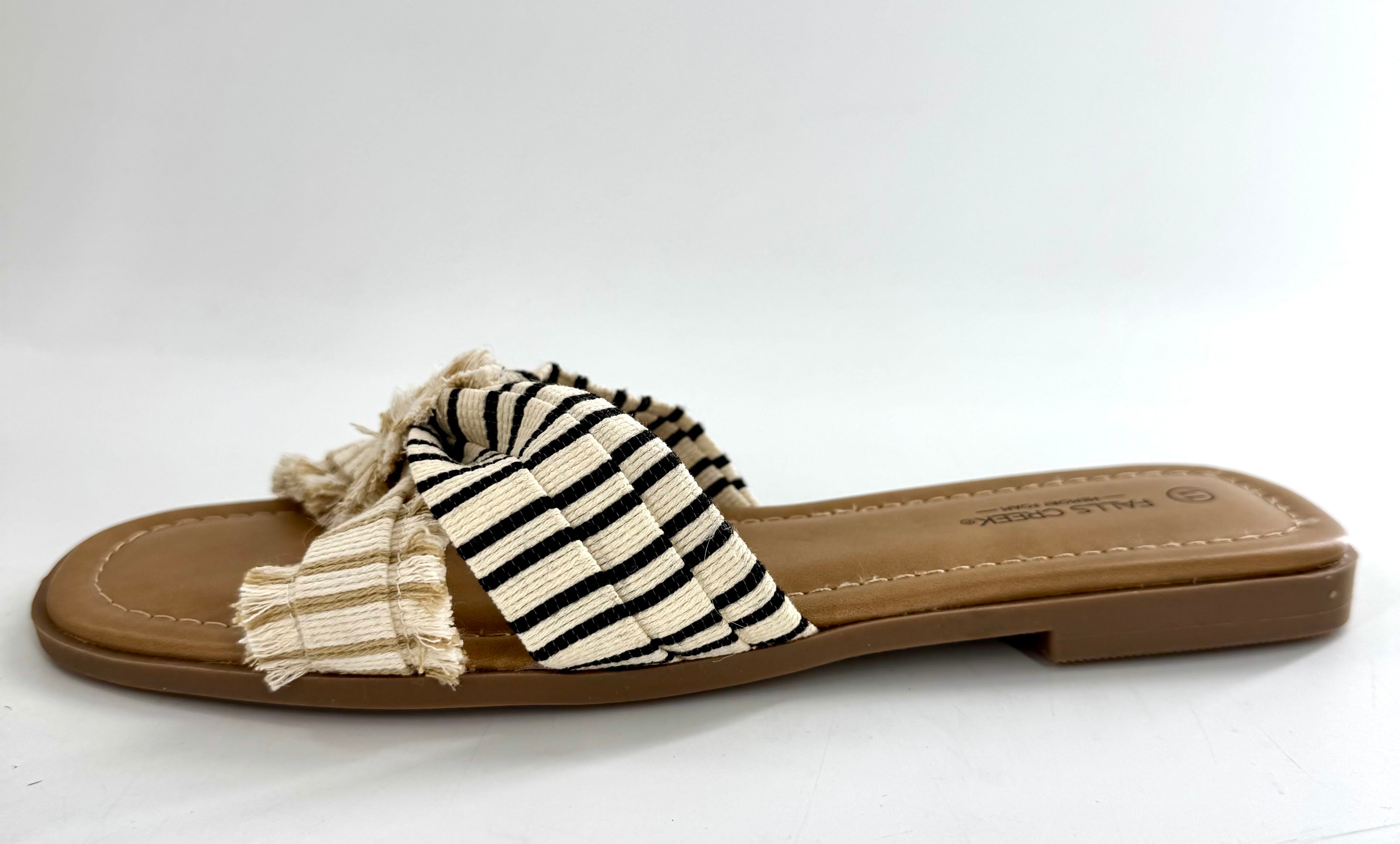 11 striped cloth sandal