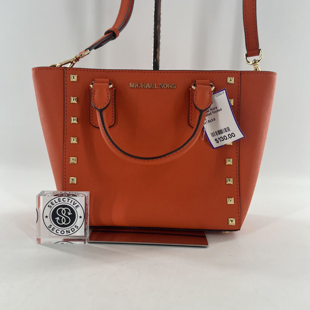 studded footed satchel