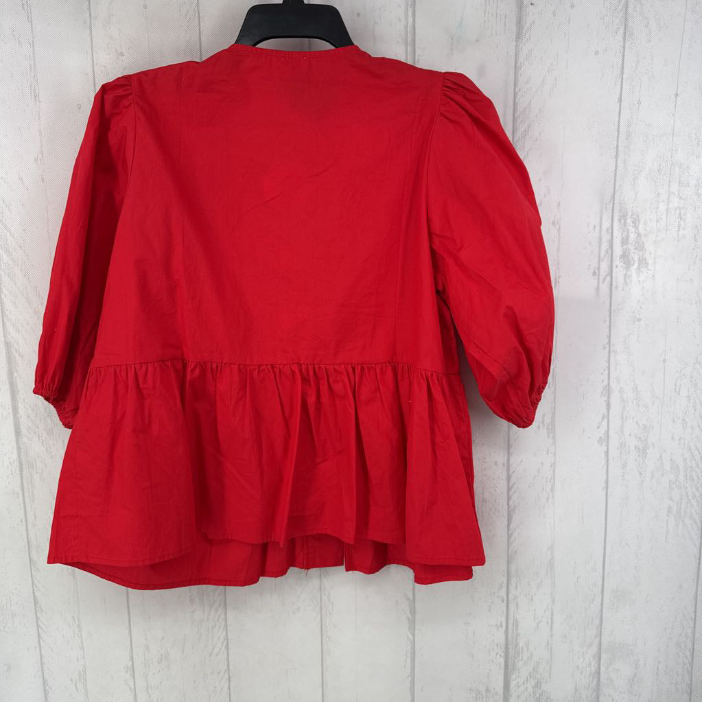 S bow front elbow slv top
