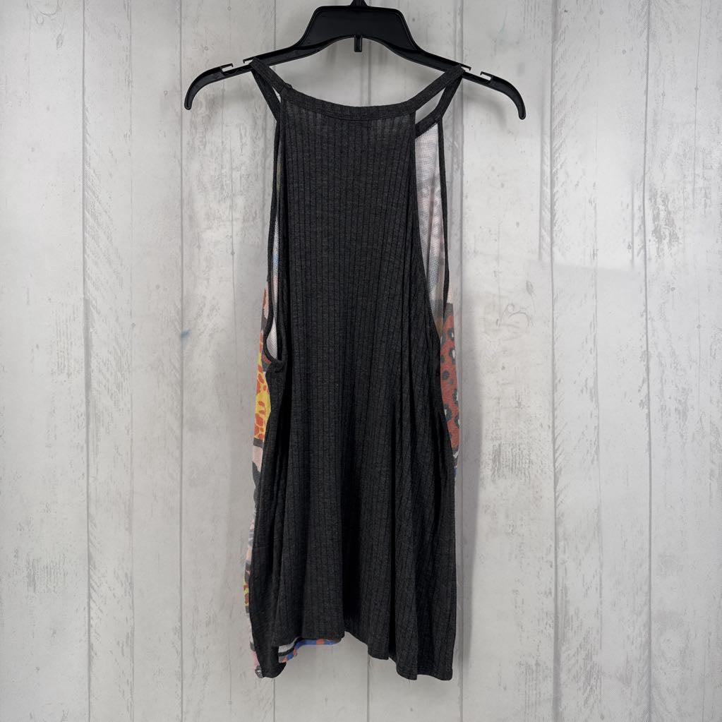 2X animal print knit slvls cami