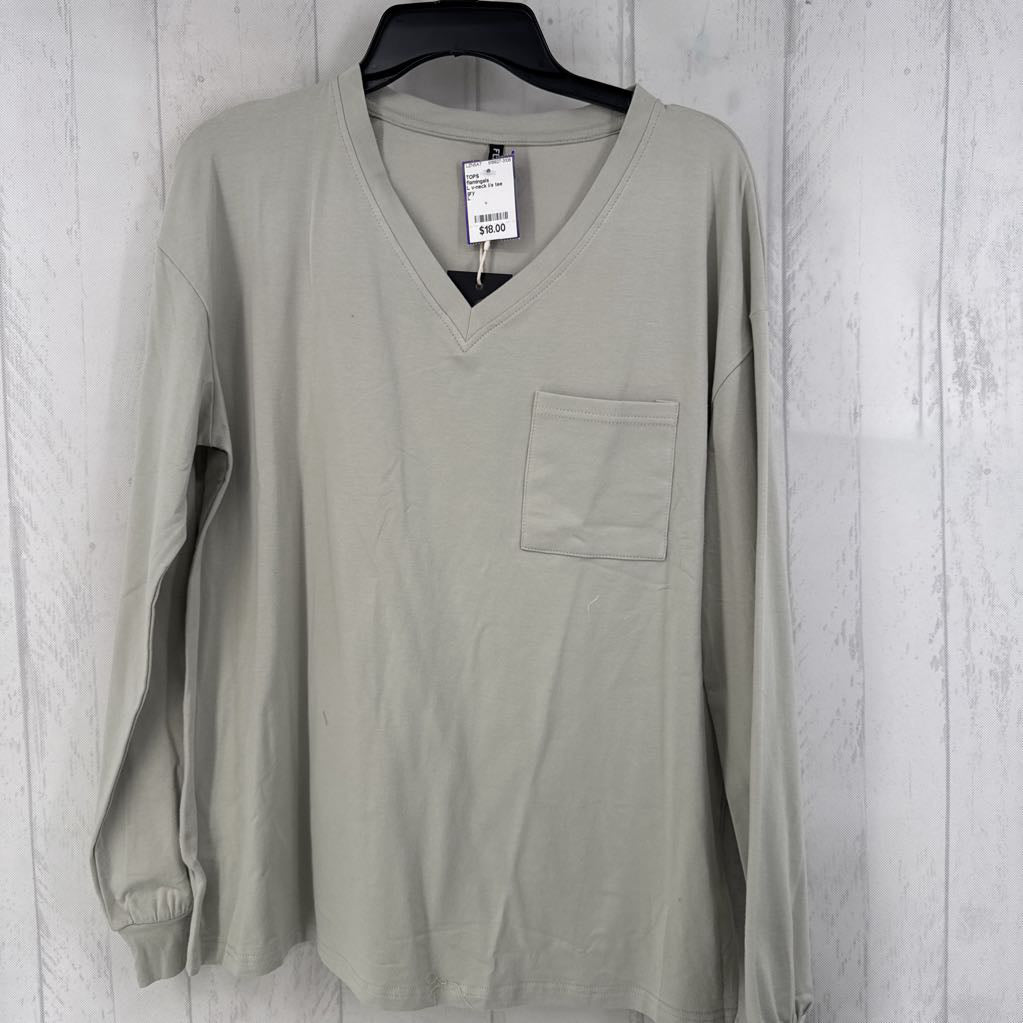 L v-neck l/s tee