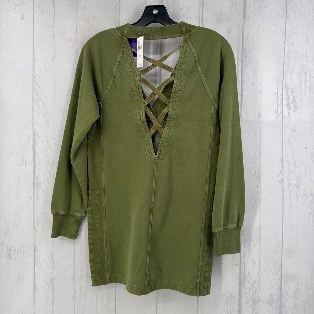 R118 XXS v-neck criss cross sweatshirt