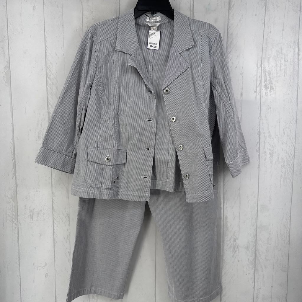 12/L 2pc seersucker pants suit