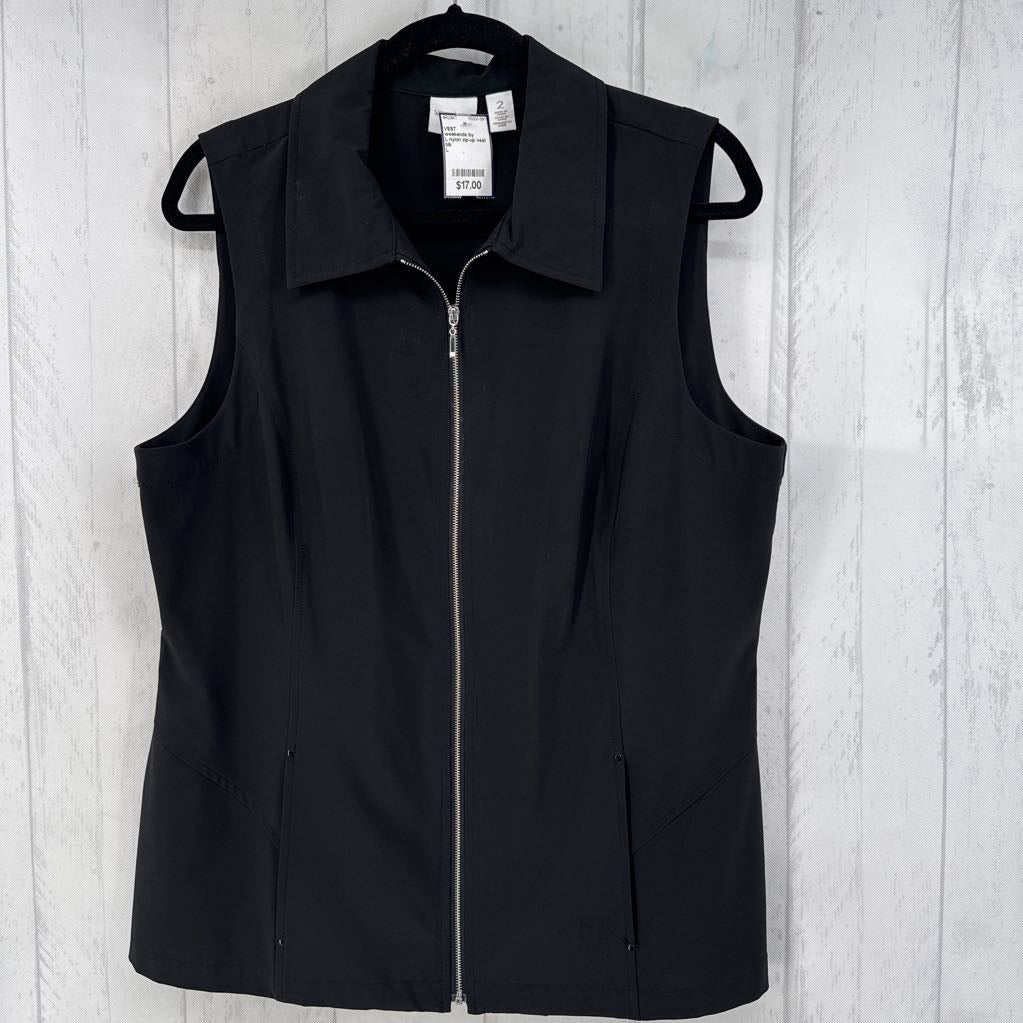 L nylon zip-up vest