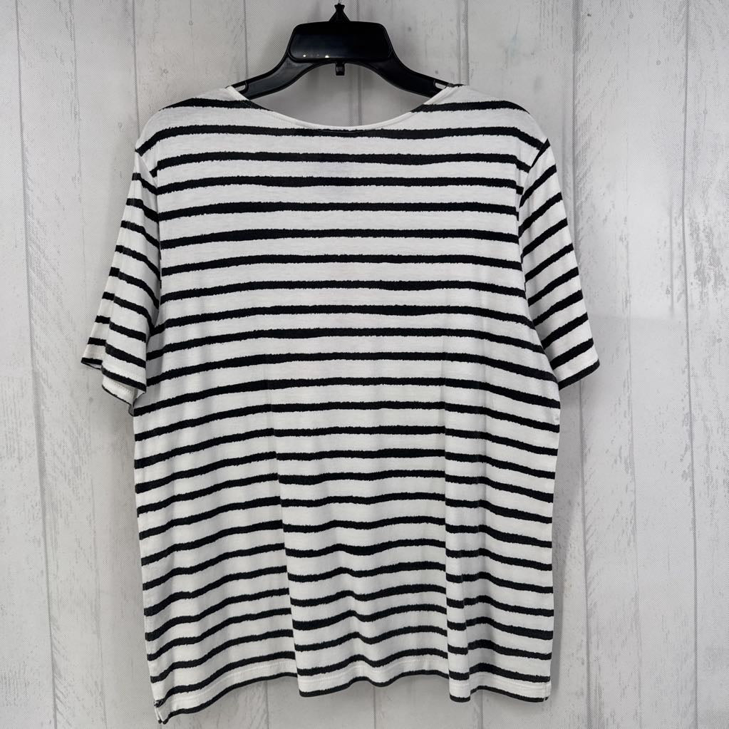 L striped watermelon print s/s tee