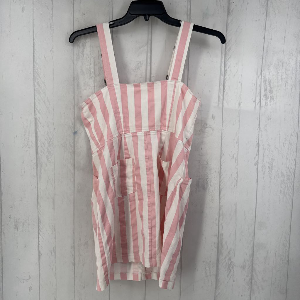 L striped overall dress