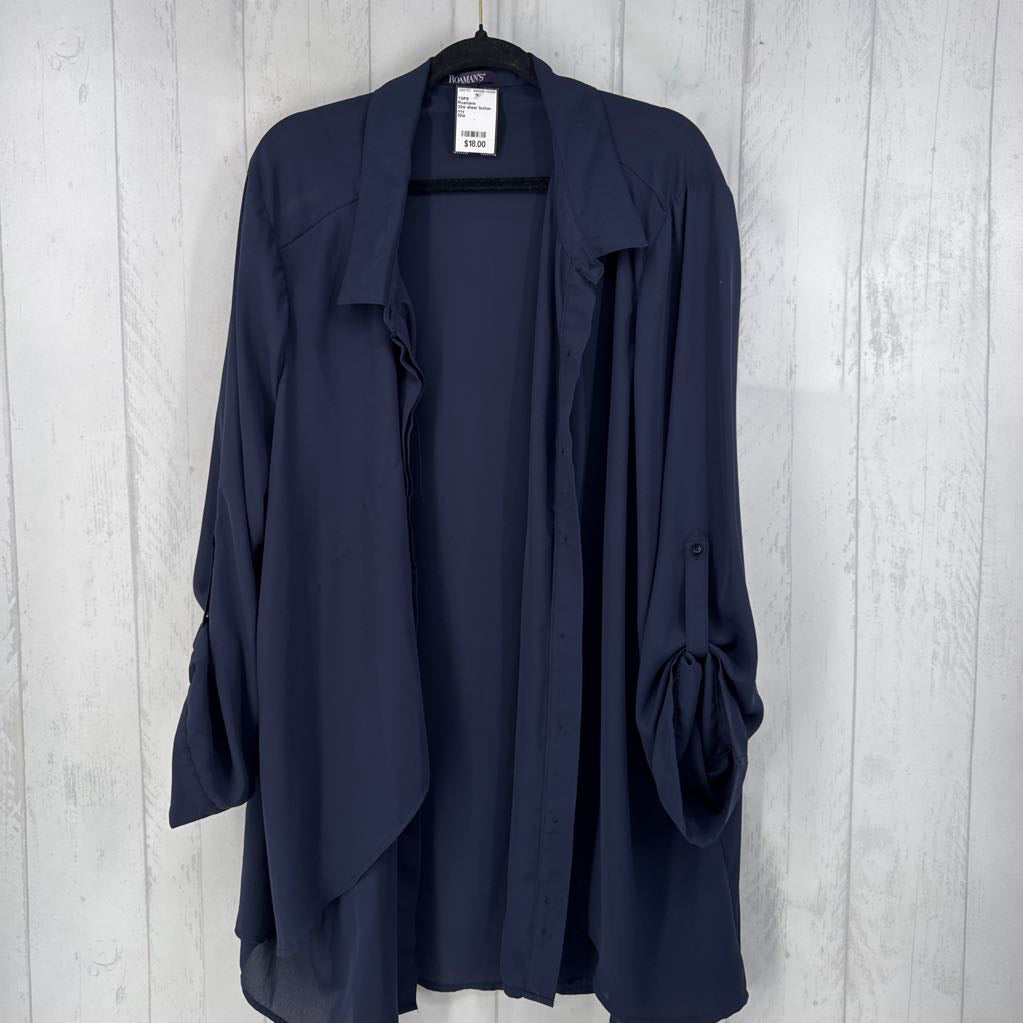 32w sheer button down l/s top