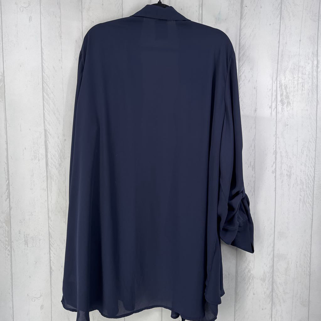 32w sheer button down l/s top