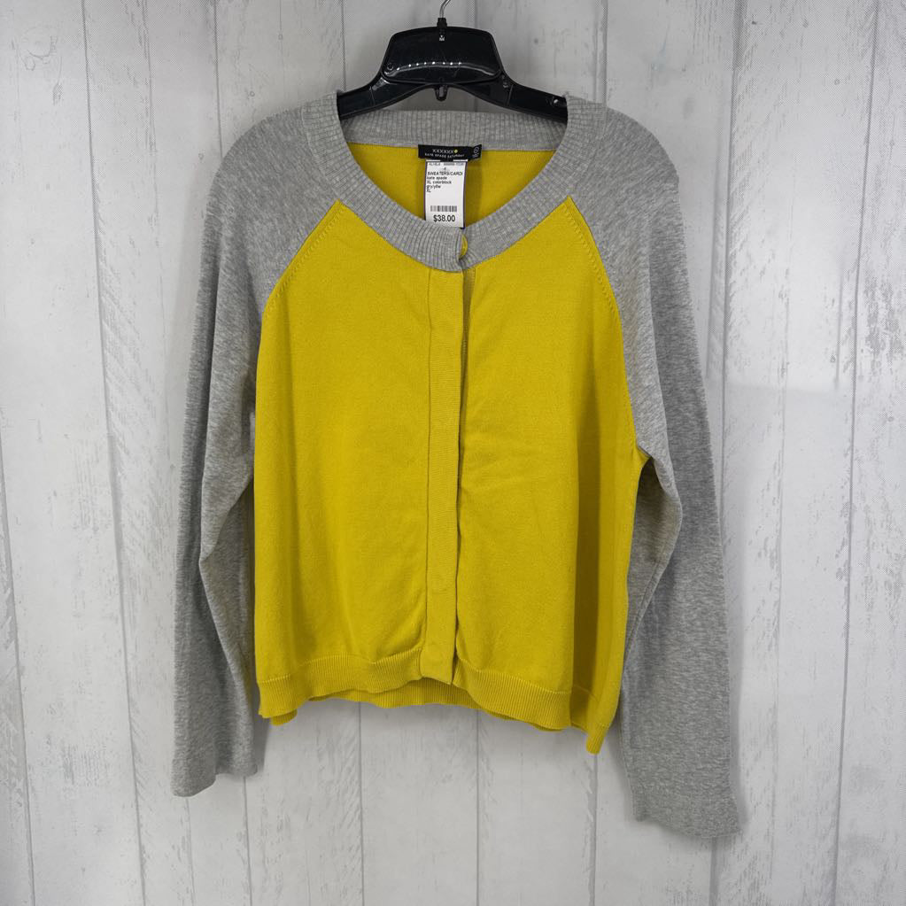 XL colorblock button down sweater