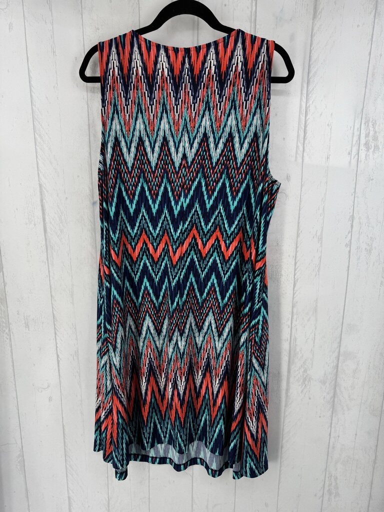 2X printed embelished v-neck slvls dress