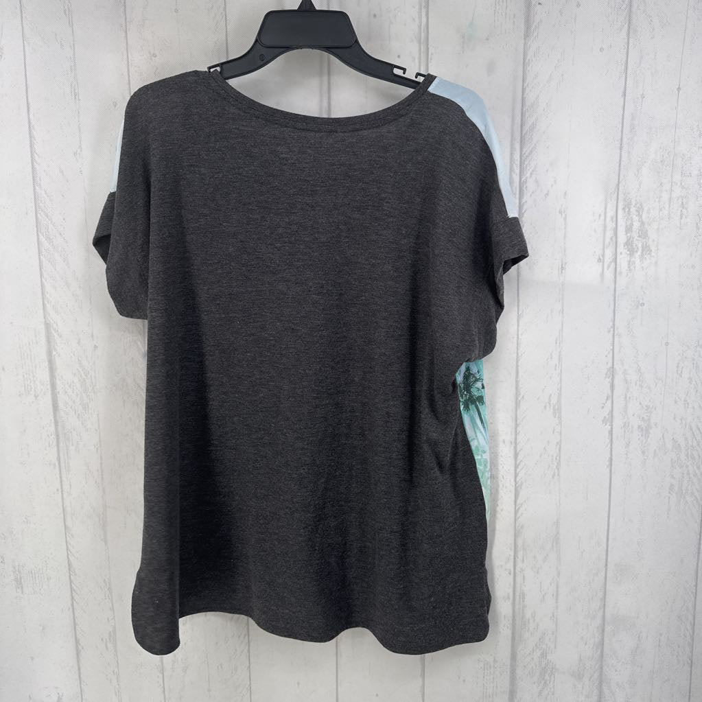 XL palm tree print s/s top