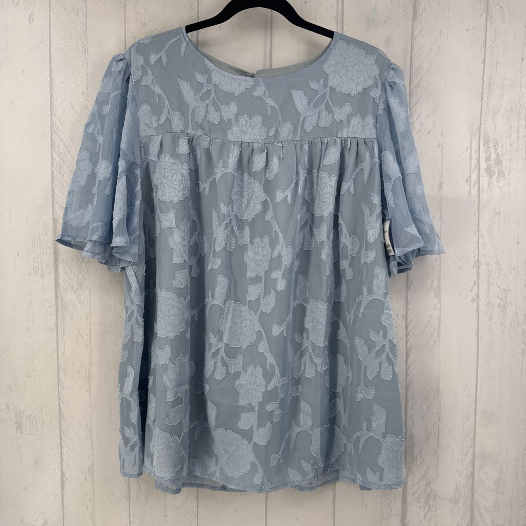 2XL flo jacquard flutter slv top