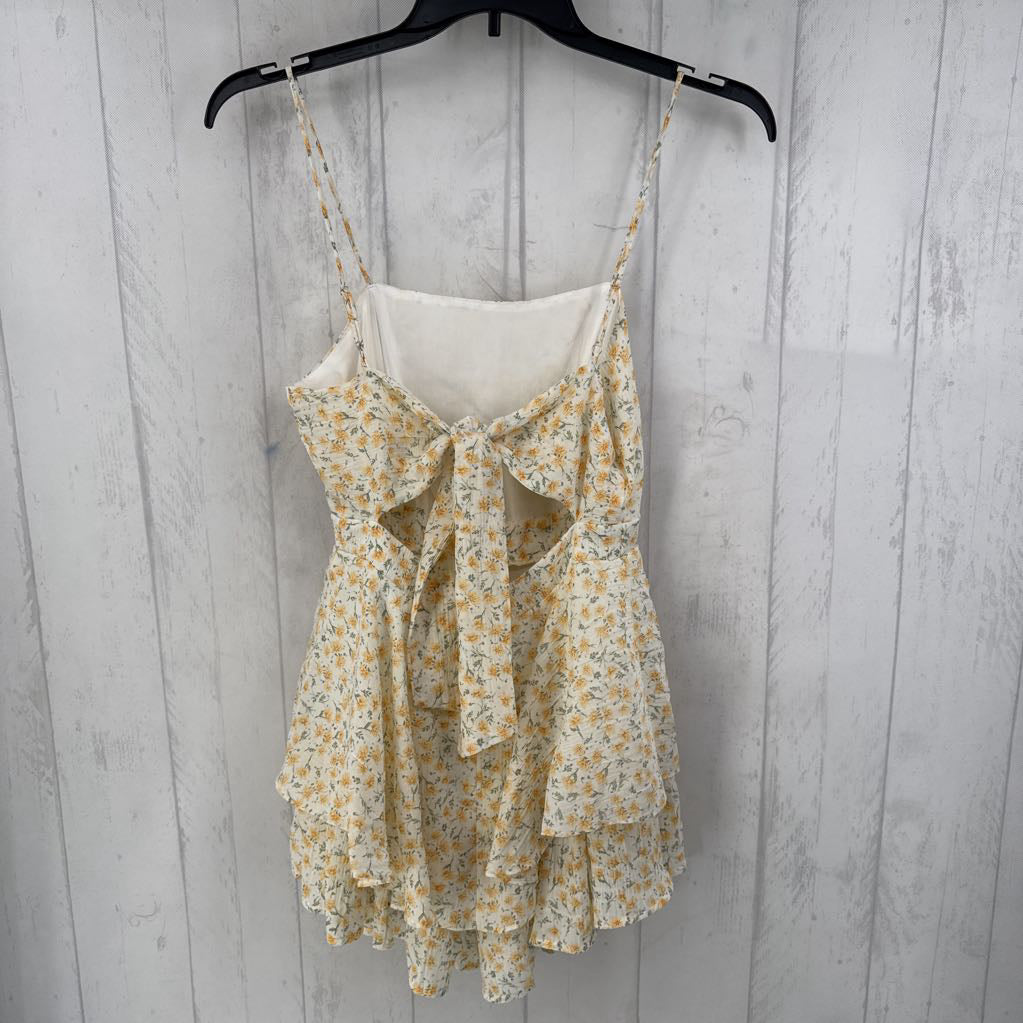 M flo print bow back slvls dress