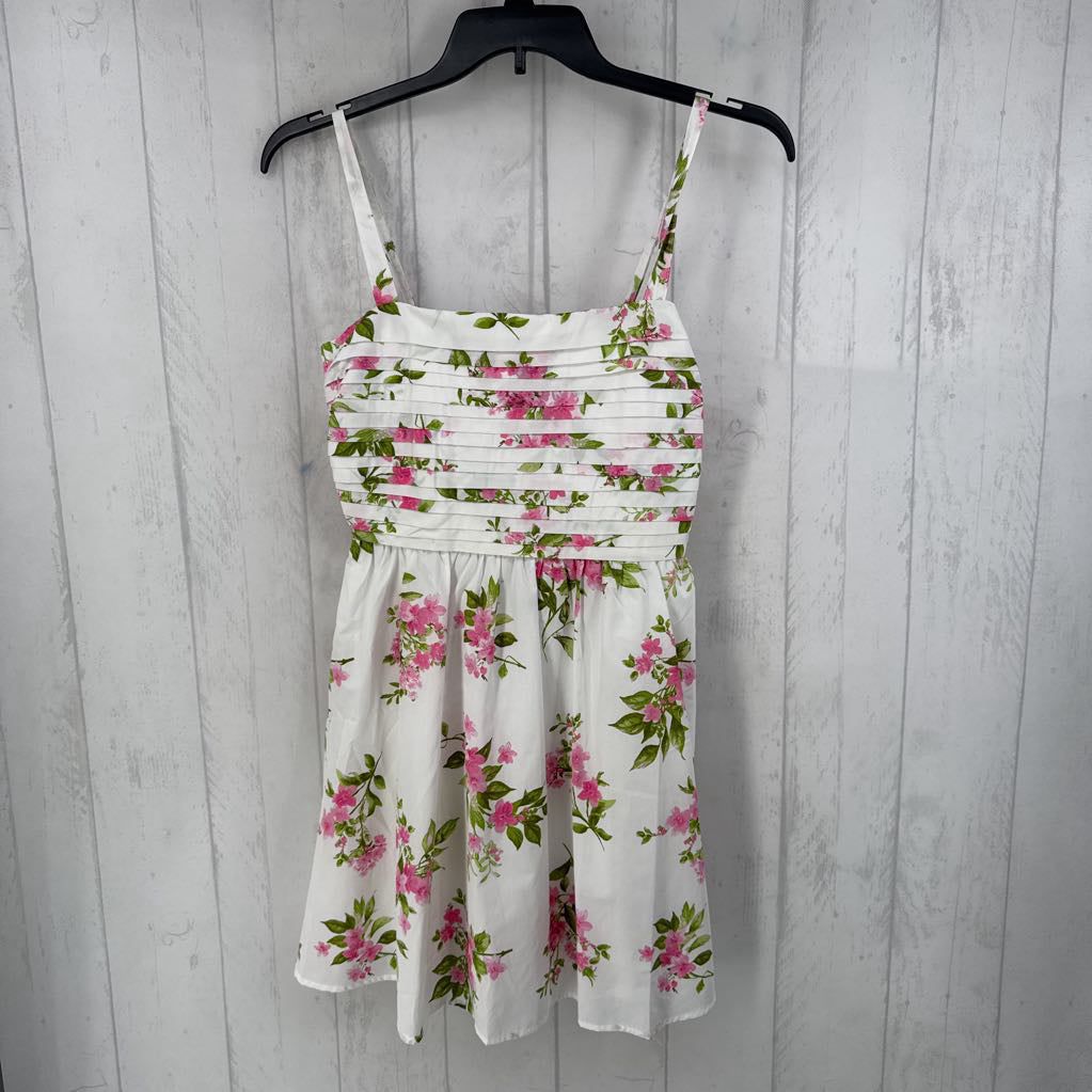 L flo print smocked slvls dress