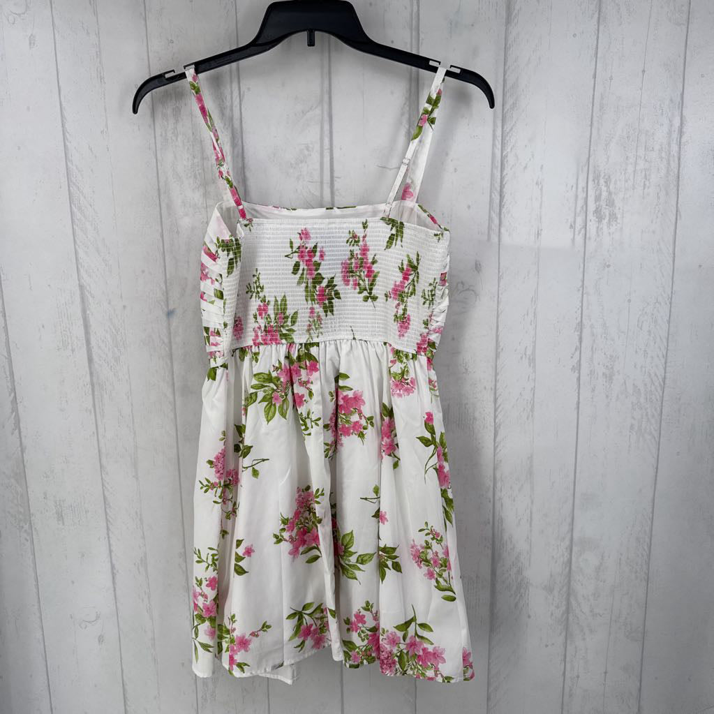 L flo print smocked slvls dress