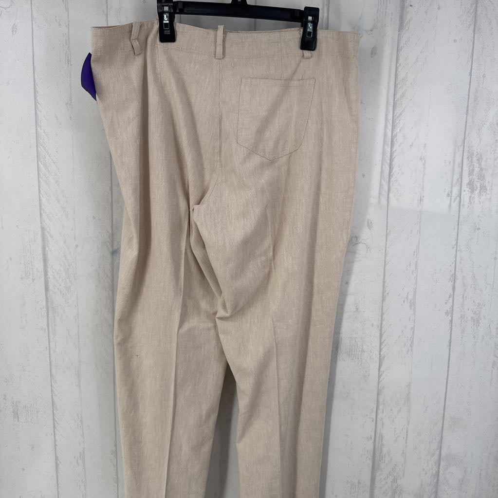 M linen blend wide leg pant