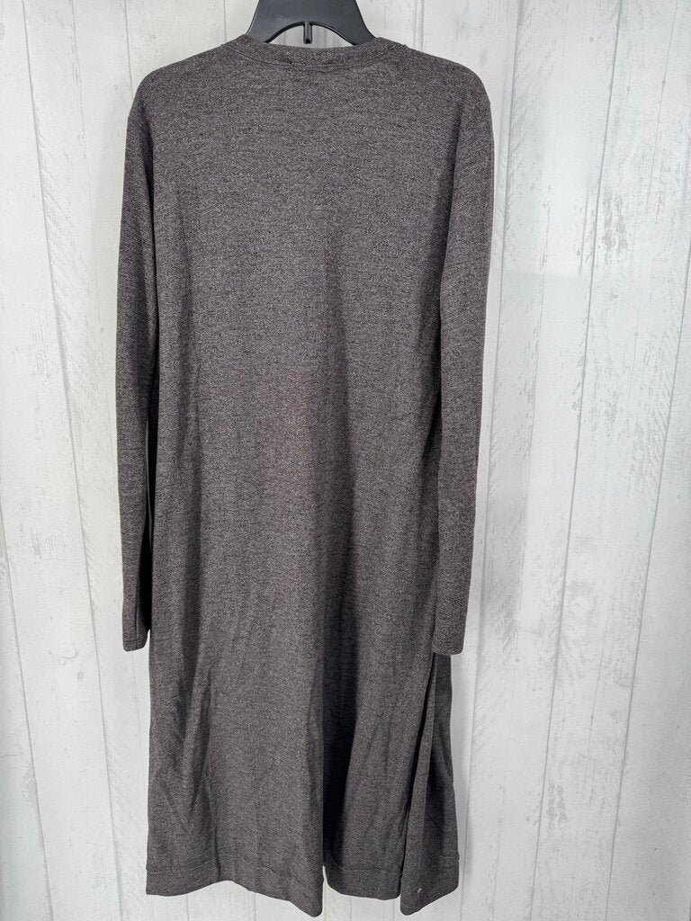 M marled open front l/s duster