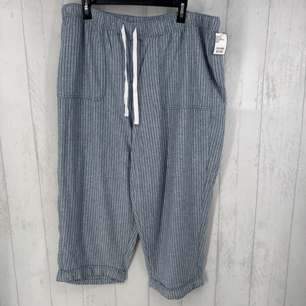 18/20 chambray striped wide leg pant
