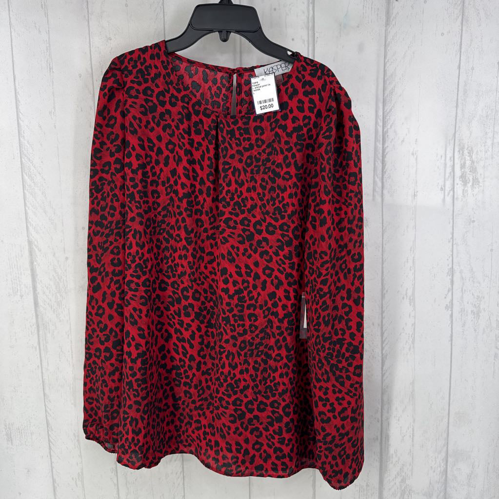 L animal print l/s top