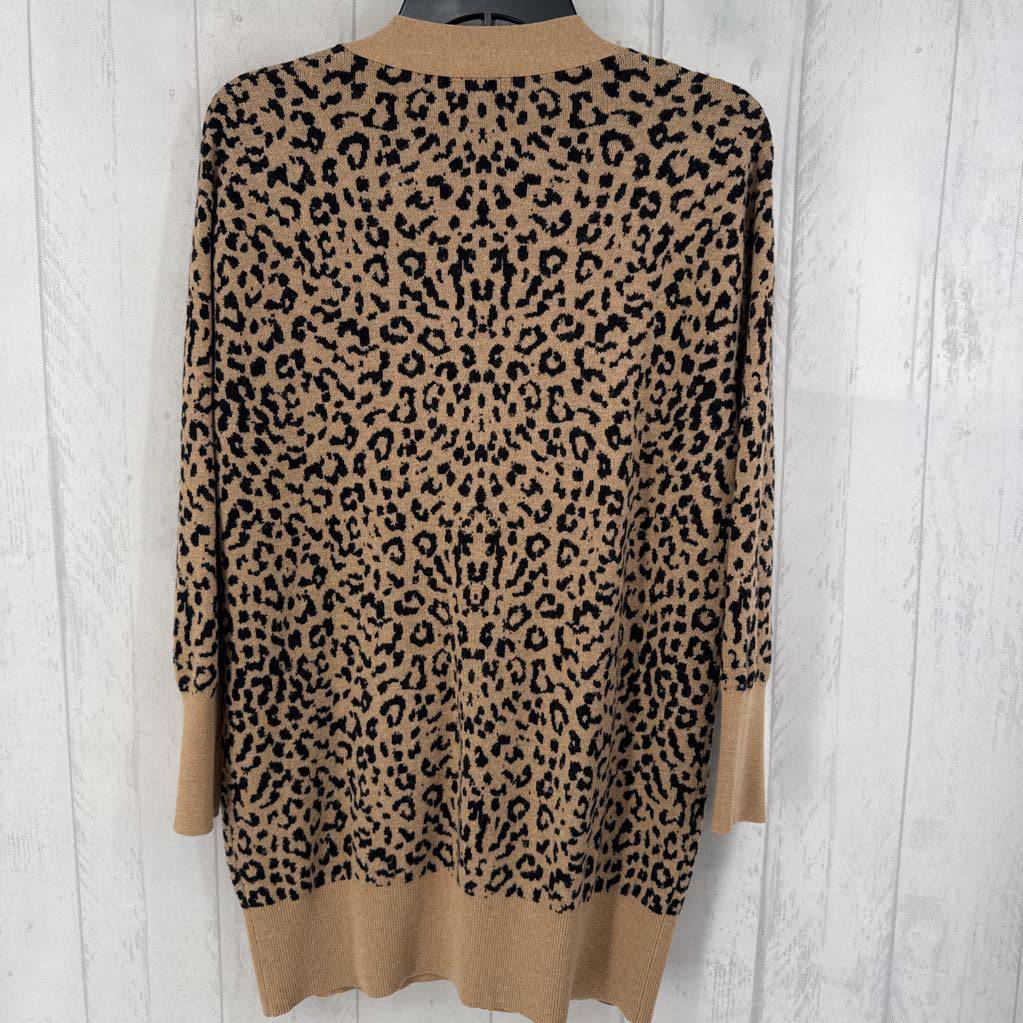 XS l/s animal print button cardigan